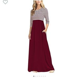 Wine Color Maxi Dress